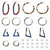 Mega Pet 8Pair 7 Style Cellulose Acetate Half Hoop Earrings DIY-MP0001-14-1