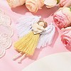 Angel Handmade Woven Macrame Cotton Thread Pendant Decorations HJEW-JM02454-03-2