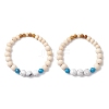 2Pcs Wood Beads Stretch Couples Bracelets BJEW-JB11289-2