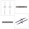 ANATTASOUL 2 Pairs 2 Colors Alloy Sword Dangle Earrings EJEW-AN0001-92-3