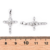 Rhodium Plated 925 Sterling Silver Micro Pave Clear Cubic Zirconia Pendants STER-T007-33P-3