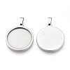 Tarnish Resistant 201 Stainless Steel Pendant Cabochon Settings Y-STAS-S073-07P-1