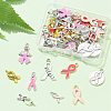 Awareness Ribbon Theme 50Pcs 9 Style Alloy Enamel Pendants & Awareness Ribbon Theme ENAM-YW0003-58-4