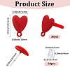 30Pcs Heart Alloy Stud Earring Findings FIND-SP0005-60A-02-2