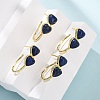 Valentine's Day Heart Natural Lapis Lazuli Stud Earrings EJEW-T053-01G-12-1