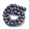 Handmade Blue and White Porcelain Beads Strands PORC-I027-01A-2