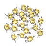 SHEGRACE Brass Pave Cubic Zirconia Flat Round Connector Charms XGRQ2O832-435C-P-1