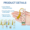 Globleland 4 Patterns Rectangle Waterproof Acrylic Bookmarks Set DIY-GL0004-50B-4