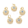 Brass Micro Pave Cubic Zirconia Charms KK-D159-20G-1