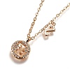 Brass Micro Pave Clear Cubic Zirconia Double Letter Pendant Necklaces NJEW-Z010-26-1