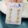 304 Stainless Steel Earring Sets EJEW-S248-06G-1