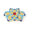 Brass Colorful Enamel Flower Multi-Strand Links KK-K399-10G-1