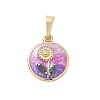 Brass Enamel Pendants KK-CBA3F25-10G-01-1