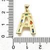 Brass Micro Pave Clear Cubic Zirconia Pendants KK-G521-01G-A-01-3