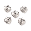 304 Stainless Steel Heart Charms Rhinestone Settings X-STAS-E083-13P-3