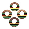 Jamaican Colour Epoxy Resin & Walnut Wood Pendants RESI-N039-122U-1