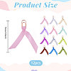 12Pcs Polyester Ribbon Bookmarks AJEW-CA00024-2