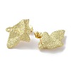 Rack Plating Brass Textured Leaf Stud Earrings EJEW-M237-05G-2