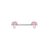 316L Surgical Stainless Steel Pink Enamel Nipple Rings WG189E0-04-1