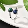 Natural Malachite & Lapis Lazuli Finger Rings RJEW-A068-03P-01-3