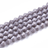 Opaque Solid Color Glass Beads Strands GLAA-Q080-4mm-B01-1