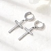 Cross 304 Stainless Steel Polymer Clay Rhinestones Hoop Earrings EJEW-G453-11P-02-2