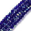 Electroplate Transparent Glass Beads Strands EGLA-A046-01A-02-1