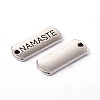 Tibetan Style Alloy Rectangle with Word Namaste Pendants X-TIBEP-Q043-067-RS-2