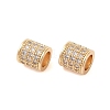 Brass Micro Pave Clear Cubic Zirconia European Beads KK-B100-013G-2