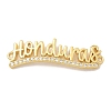 Brass Clear Cubic Zirconia Word Honduras Connector Charms KK-K293-40G-02-1