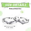Clear Cubic Zirconia Crown Matching Cuff Rings Set JR848A-2