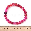 Natural Striped Agate/Banded Agate Beaded Stretch Bracelets BJEW-JB02564-7
