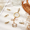 6Pcs Brass Keychain Clasp Findings KK-BBC0018-03-3