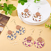DIY Flat Round Butterfly Dangle Earrings Making Kits DIY-TA0012-29-4