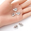 Wedding Theme Antique Silver Tone Tibetan Style Heart with Bride Rhinestone Charms TIBEP-YW0001-37A-3