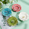 4Pcs 4 Colors Lotus Leaf Ceramics Jewelry Decorative Plates AJEW-PH0008-40-4
