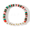 Christmas Polymer Clay Heishi Beaded Stretch Bracelets YV4785-2-1