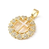Brass Micro Pave Clear Cubic Zirconia Pendants CU-CBA09AF-14-3