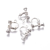 Rack Plated Brass Screw Clip-on Earring Findings X-KK-P169-04S-1