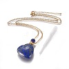 Natural Lapis Lazuli Openable Perfume Bottle Pendant Necklaces G-K295-A02-G-1