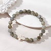 Natural Labradorite & Synthetic Turquoise Beaded Bracelets BJEW-JB13570-1