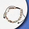 Natural Shoushan Stone Beads Braided Bead Bracelets for Men Women BJEW-D360-01D-2