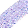 Electroplate Transparent Glass Beads Strands EGLA-Q132-4MM-A03-1