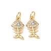 Brass Micro Pave Cubic Zirconia Pendants KK-D019-01C-G-1