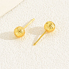 Fashionable Brass Round Stud Earrings OK7509-2