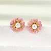 Brass Enamel Stud Earrings KK-CBA8324-27G-01-3