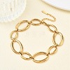 304 Stainless Steel Oval Link Chain Bracelets for Women BJEW-A169-04G-2