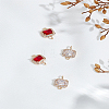 4Pcs 2 Colors Brass Cubic Zirconia Connector Charms FIND-LP0007-95-1