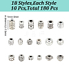 HOBBIESAY 180Pcs 18 Styles Tibetan Style Alloy Beads FIND-HY0003-54-2