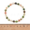 Natural Agate & Brass Beaded Bracelets for Women BJEW-JB13968-4